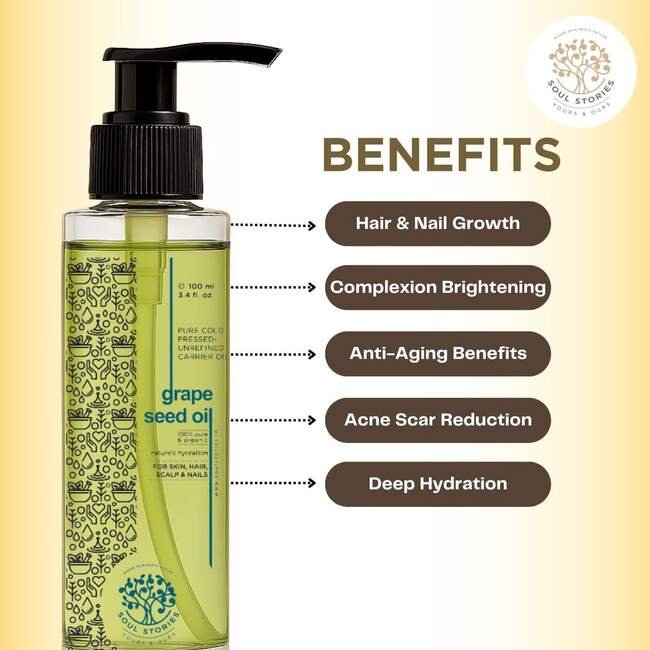 Grape seed oil — cold-pressed carrier oils